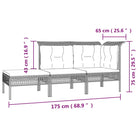 Poly Rattan Loungeset met diepte zitting en rasterontwerp draagvermogen - Tuinsets
