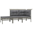 Poly Rattan Loungeset met diepte zitting en rasterontwerp draagvermogen - Tuinsets