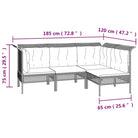 Poly Rattan Loungeset met diepte zitting en rasterontwerp draagvermogen - Tuinsets