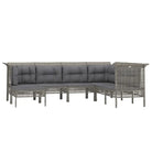 Poly Rattan Loungeset met diepte zitting en rasterontwerp draagvermogen - Tuinsets