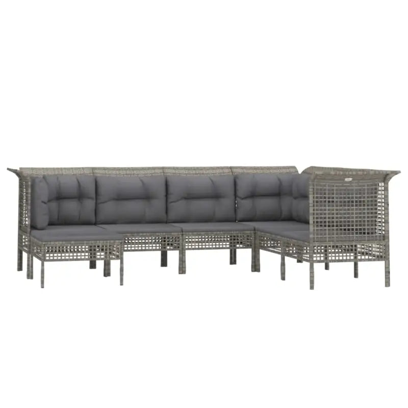 Poly Rattan Loungeset met diepte zitting en rasterontwerp draagvermogen - Tuinsets