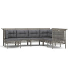 Poly Rattan Loungeset met diepte zitting en rasterontwerp draagvermogen - Tuinsets