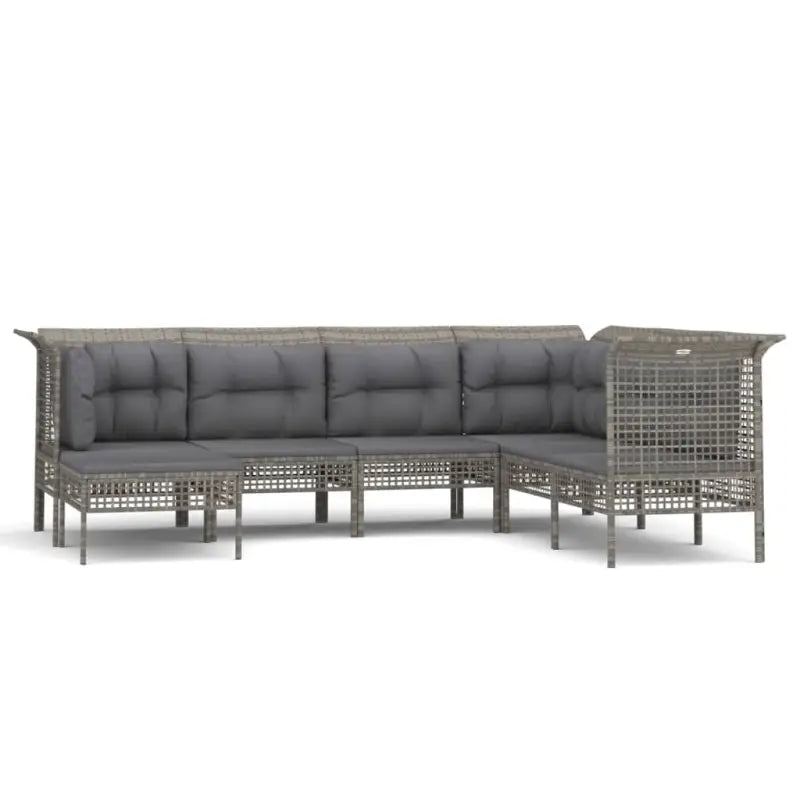 Poly Rattan Loungeset met diepte zitting en rasterontwerp draagvermogen - Tuinsets