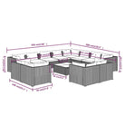 Poly rattan loungeset met diepte zitting voor moderne buitenruimte - Tuinsets