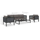 Poly rattan loungeset met gehard glas en dikte kussen voor tuin of terras - Tuinsets