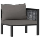 Poly rattan loungeset met gehard glas en dikte kussen voor tuin of terras - Tuinsets