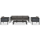 Poly rattan loungeset met gehard glas en dikte kussen voor tuin of terras - Tuinsets