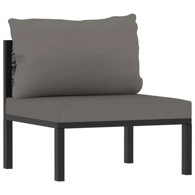 Poly rattan loungeset met gehard glas en dikte kussen voor tuin of terras - Tuinsets