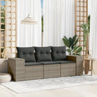 Poly rattan loungeset met gepoedercoat staal afmetingen en waterdichte tas - Grijs / Zonder tafel - Tuinsets