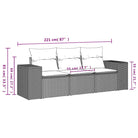 Poly rattan loungeset met gepoedercoat staal afmetingen en waterdichte tas - Tuinsets