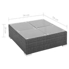 Poly rattan loungeset met gepoedercoat staal en diepe zitting - Tuinsets