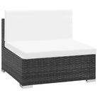 Poly rattan loungeset met gepoedercoat staal en diepe zitting - Tuinsets