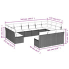 Poly rattan loungeset met gepoedercoat staal en waterdichte tas - Tuinsets