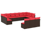 Poly rattan loungeset met gepoedercoat staal en waterdichte tas - Tuinsets