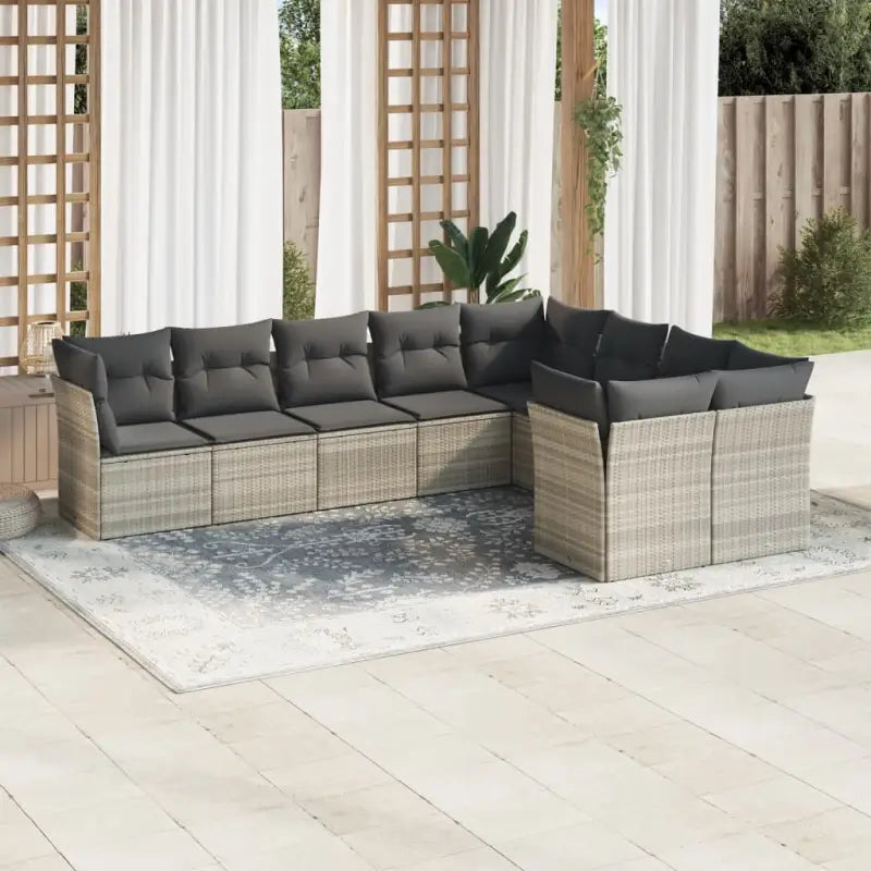 Poly rattan loungeset met gepoedercoat staal en waterdichte tas - Lichtgrijs / Zonder tafel - Tuinsets