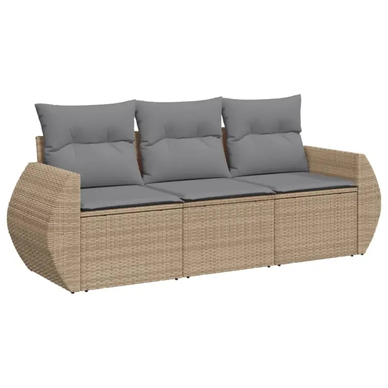 Poly rattan loungeset met gepoedercoat staal en waterdichte tas - Tuinsets