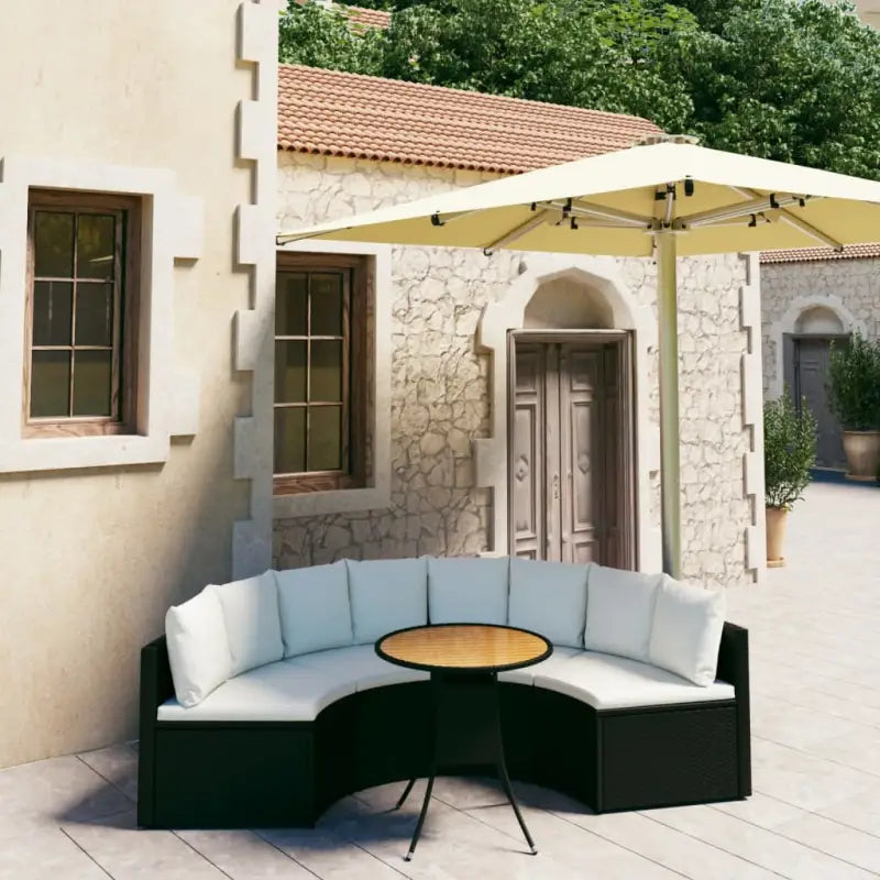 Poly rattan loungeset met gepoedercoat staal voor een ontspannen tuinhoek - Tuinsets
