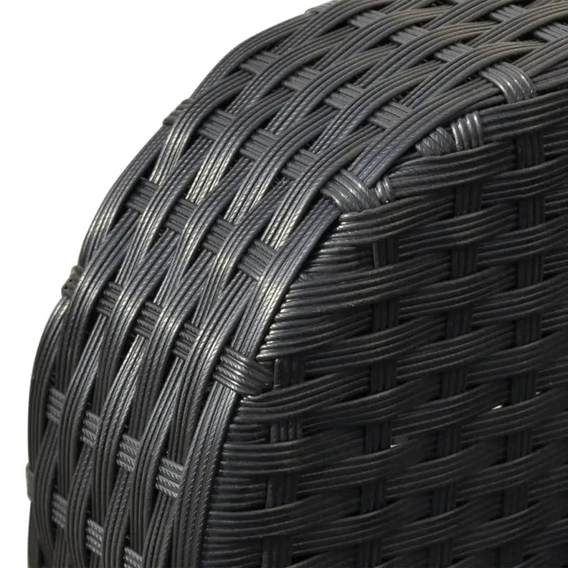 Poly rattan loungeset met glazen tafelblad inclusief levering - Zwart - Tuinsets