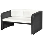 Poly rattan loungeset met glazen tafelblad inclusief levering - Zwart - Tuinsets