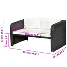 Poly rattan loungeset met glazen tafelblad inclusief levering - Zwart - Tuinsets