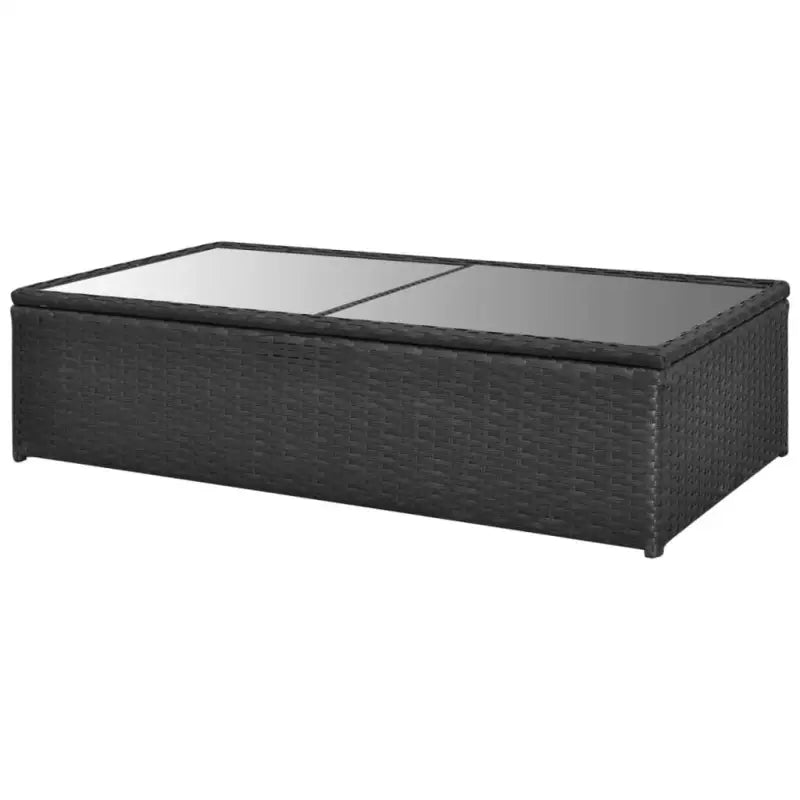 Poly rattan loungeset met glazen tafelblad inclusief levering - Zwart - Tuinsets