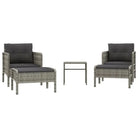 Poly rattan loungeset met metalen frame en diepte zitting voor buiten - Tuinsets