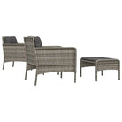 Poly rattan loungeset met metalen frame en diepte zitting voor buiten - Tuinsets
