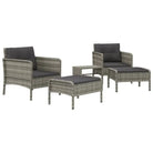 Poly rattan loungeset met metalen frame en diepte zitting voor buiten - Tuinsets