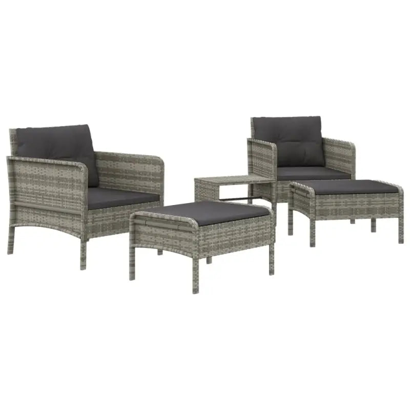 Poly rattan loungeset met metalen frame en diepte zitting voor buiten - Tuinsets