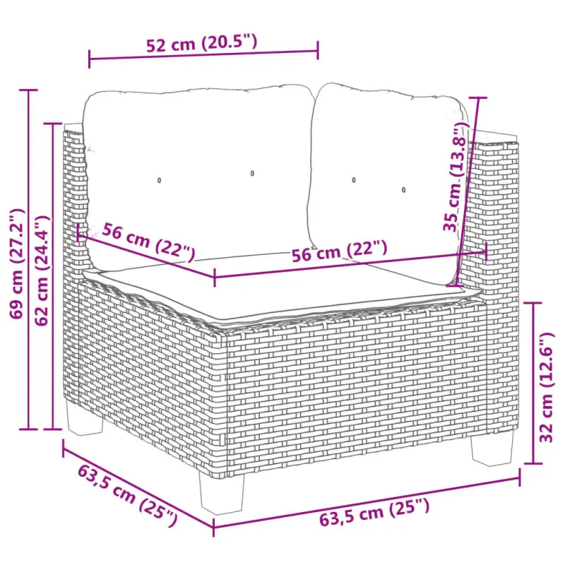 Poly rattan loungeset met natuurlijke olieafwerking voor een comfortabele zitervaring - Tuinsets