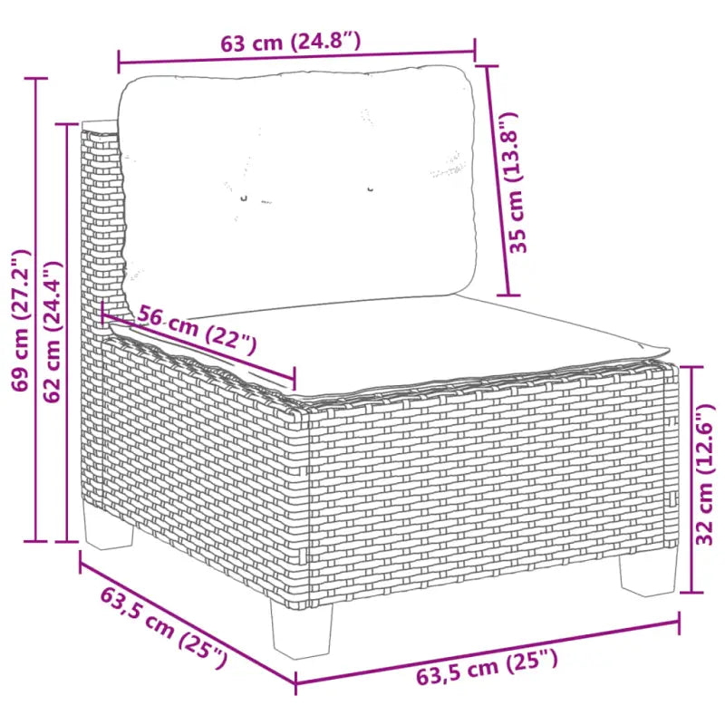 Poly rattan loungeset met natuurlijke olieafwerking voor een comfortabele zitervaring - Tuinsets
