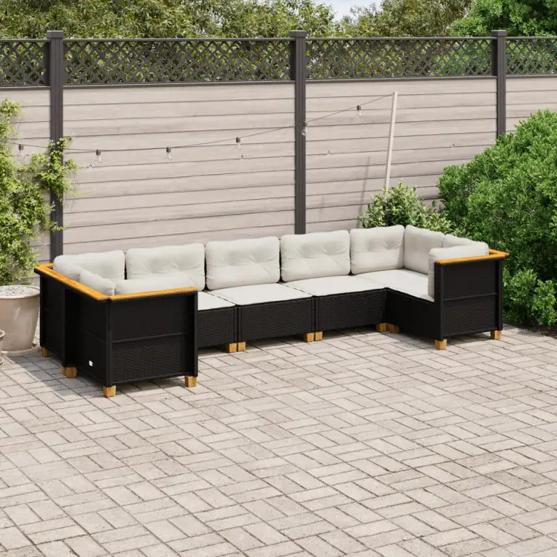 Poly rattan loungeset met natuurlijke olieafwerking voor een comfortabele zitervaring - Zwart / Dichtgeweven - Tuinsets