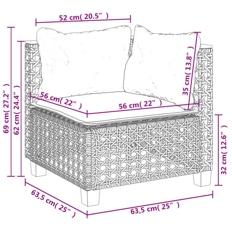 Poly rattan loungeset met natuurlijke olieafwerking en comfortabele zitervaring - Tuinsets