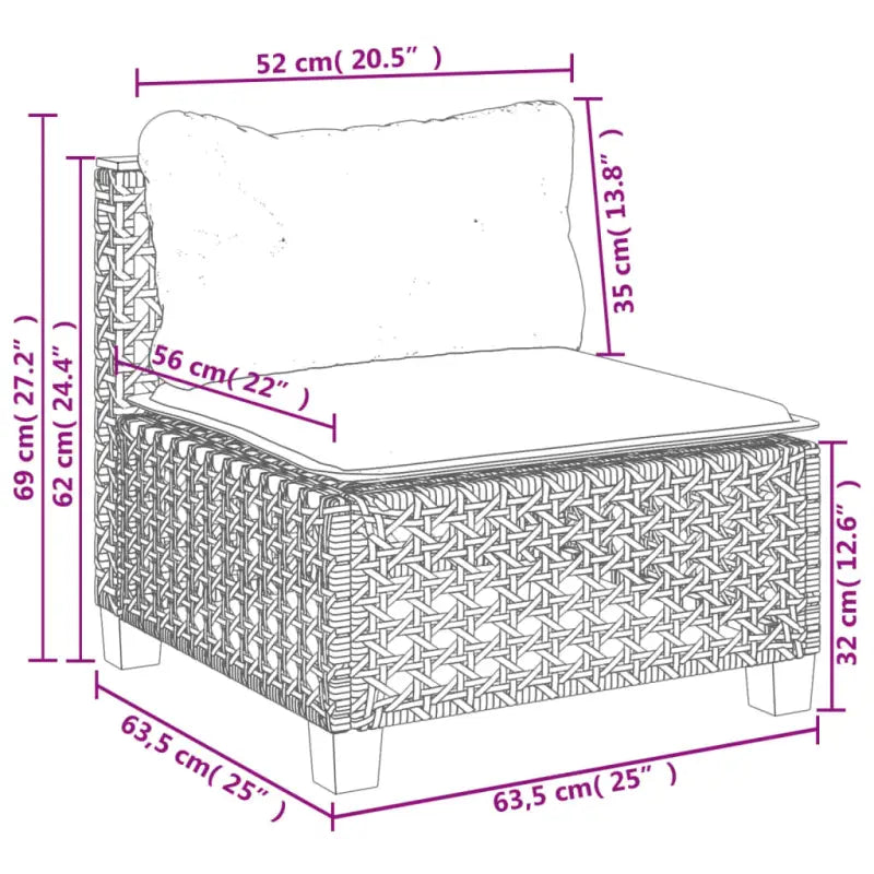Poly rattan loungeset met natuurlijke olieafwerking en comfortabele zitervaring - Tuinsets