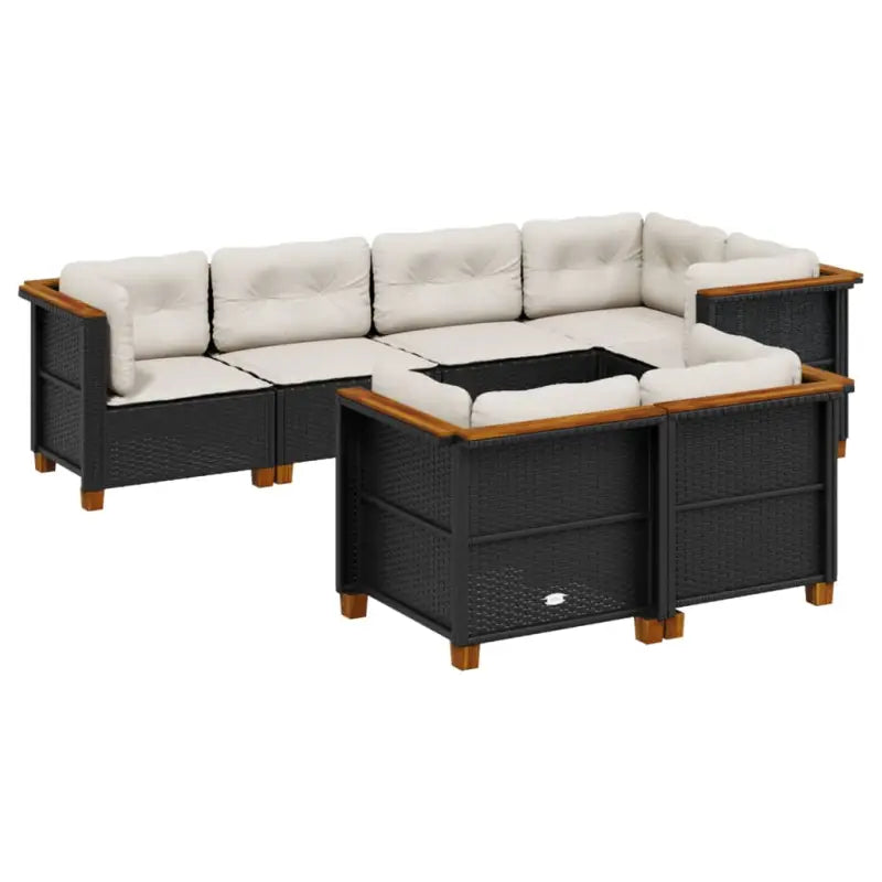 Poly rattan loungeset met natuurlijke olieafwerking voor comfortabele zitervaring - Tuinsets