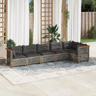 Poly rattan loungeset met natuurlijke olieafwerking voor comfortabele zitervaring - Grijs / Zonder tafel / gat weven