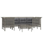 Poly rattan loungeset met rasterontwerp en comfortabele diepte zitting - Tuinsets