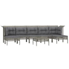 Poly rattan loungeset met rasterontwerp en comfortabele diepte zitting - Tuinsets