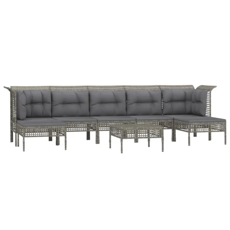 Poly rattan loungeset met rasterontwerp en comfortabele diepte zitting - Tuinsets