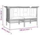 Poly rattan loungeset met rasterontwerp en comfortabele diepte zitting - Tuinsets