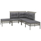 Poly rattan loungeset met rasterontwerp en comfortabele diepte zitting - Tuinsets
