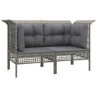 Poly rattan loungeset met rasterontwerp en comfortabele diepte zitting - Tuinsets