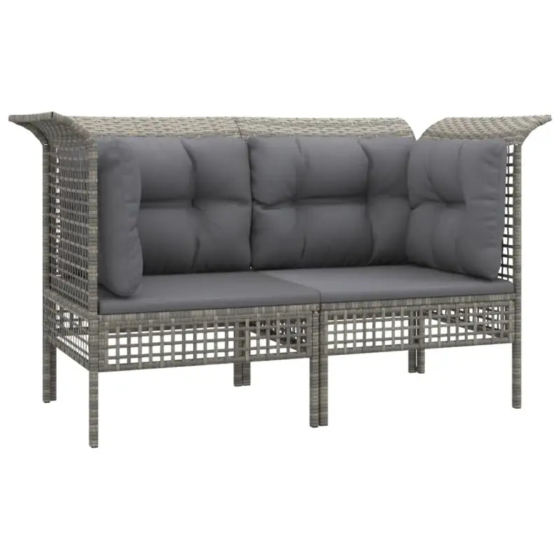 Poly rattan loungeset met rasterontwerp en comfortabele diepte zitting - Tuinsets