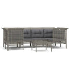 Poly rattan loungeset met rasterontwerp en comfortabele diepte zitting - Tuinsets
