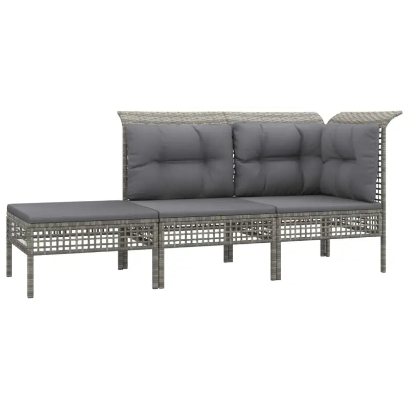 Poly rattan loungeset met rasterontwerp en comfortabele diepte zitting - Tuinsets