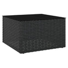 Poly rattan loungeset met U-vormige bank in zwart materiaal - Tuinsets