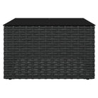 Poly rattan loungeset met U-vormige bank in zwart materiaal - Tuinsets