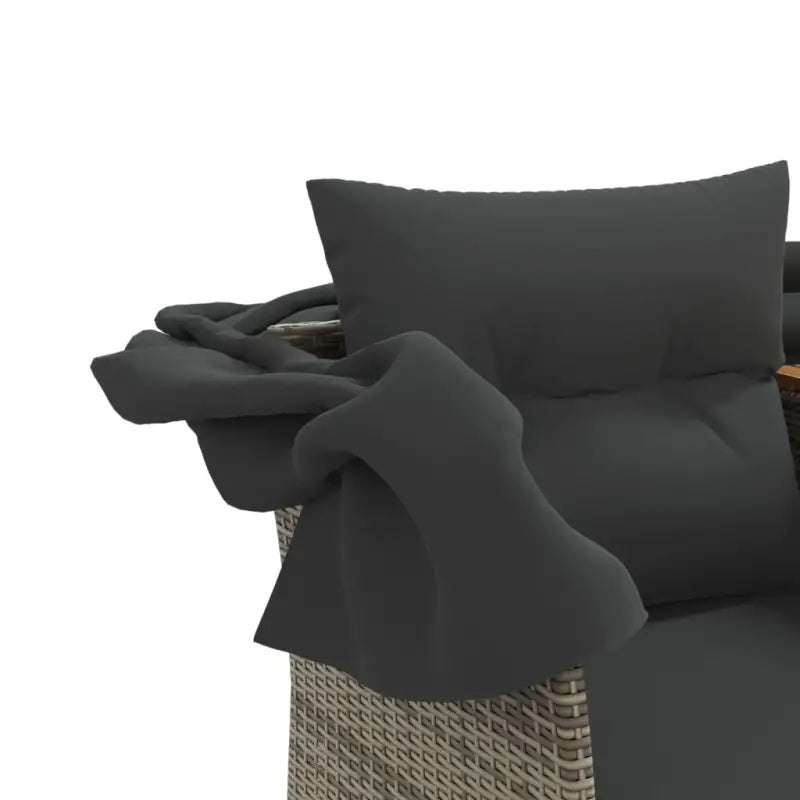 Poly Rattan Loungeset met Uitschuifbare Luifel en Wasbare Hoes - Loungebanken