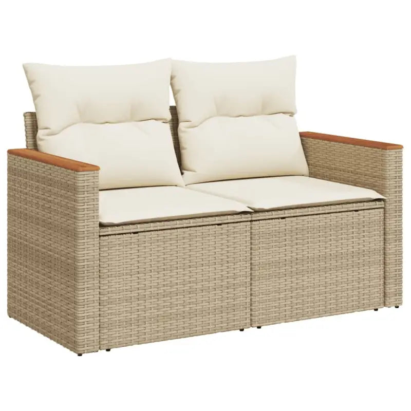 Poly Rattan Loungeset met Wasbare Hoezen en Gepoedercoat Staal Afmetingen - Tuinsets