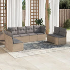 Poly Rattan Loungeset met waterdichte tas en gepoedercoat staal afmetingen - Beige en grijs / Zonder tafel - Tuinsets